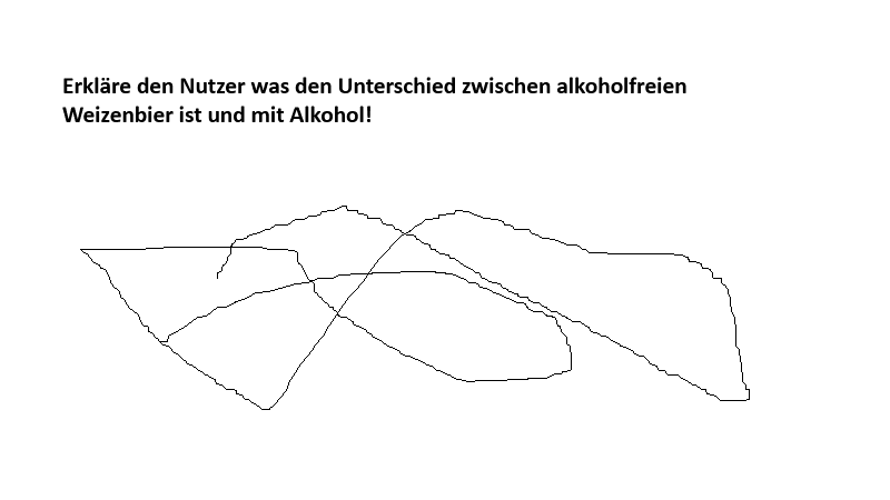 Image with the text: Explain to the user the difference between non-alcoholic wheat beer and beer with alcohol!